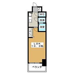 プレサンス丸の内リラティ 1Kの間取図画像