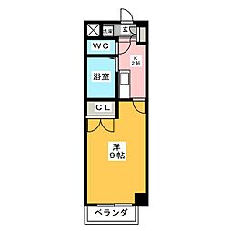 ゴッドヒル栄 1Kの間取図画像