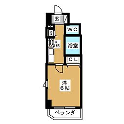 プレサンス泉シティアーク 1Kの間取図画像