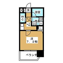 エコロジー栄レジデンス 1Kの間取図画像