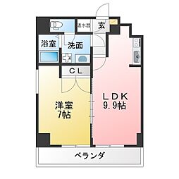サンリヴァーメゾン 1LDKの間取図画像