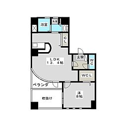 プライムヒルズ 1LDKの間取図画像