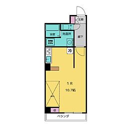 アビタシオン泉 ワンルームの間取図画像