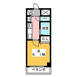 プレサンス泉セレグレード 1Kの間取図画像