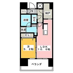 EARTHGRANDE泉 1SLDKの間取図画像