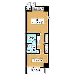 N.S.ZEALIZUMI 1LDKの間取図画像