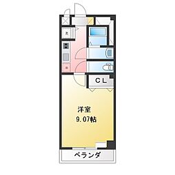 プレストンズ新栄 1Kの間取図画像