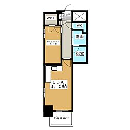 エステムプラザ名古屋丸の内 ワンルームの間取図画像
