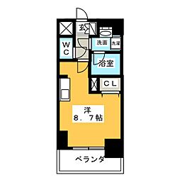APEX名古屋栄プレミアライフ ワンルームの間取図画像