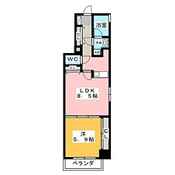 ライブコート泉 1LDKの間取図画像