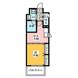 エステムコート名古屋栄プレシャス 1DKの間取図画像