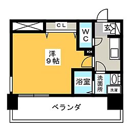 プレサンス錦通THE葵 1Kの間取図画像