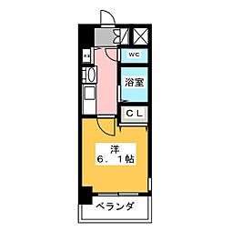 プレサンス泉セレグレード 1Kの間取図画像