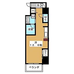御幸レジデンス丸の内 ワンルームの間取図画像