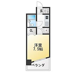 ライオンズマンション橦木 1Kの間取図画像