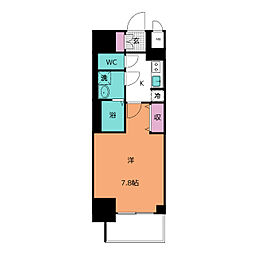 CRESTTAPP新栄 1Kの間取図画像