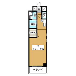 丸の内エンブルコート ワンルームの間取図画像