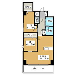 パークフラッツ新栄 2LDKの間取図画像
