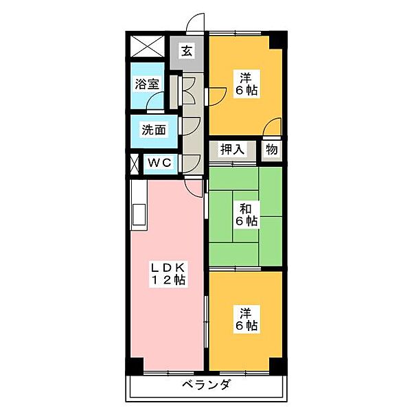 第3高杉マンション ｜愛知県名古屋市中川区高杉町(賃貸マンション3LDK・2階・66.00㎡)の写真 その2