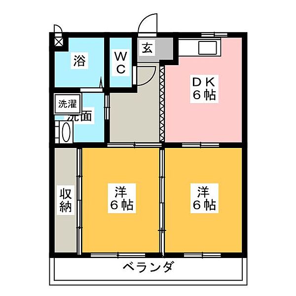 メゾン岡田 ｜愛知県名古屋市中川区長良町２丁目(賃貸マンション2DK・1階・42.00㎡)の写真 その2