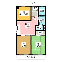 マルヤスハイツ 3DKの間取図画像