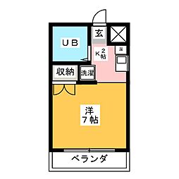 さくらコーポ 1Kの間取図画像
