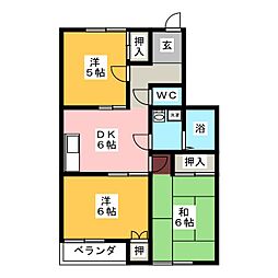 メゾン伊藤 3DKの間取図画像