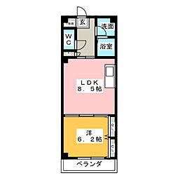 センチュリーパーク野田 1LDKの間取図画像