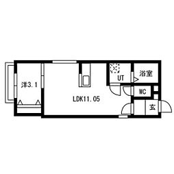 agri foglio 1階1LDKの間取り