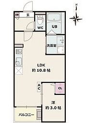 Jack umateI 1LDKの間取図画像