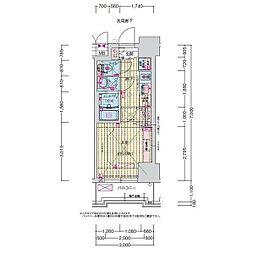 プレサンス高畑ルミア 1Kの間取図画像