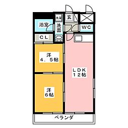 光立マンション 2LDKの間取図画像