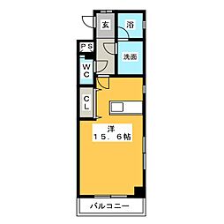 アブニール草平 ワンルームの間取図画像