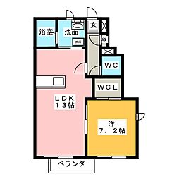 R136A 1LDKの間取図画像