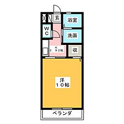 グレーシア中郷A棟 1Kの間取図画像
