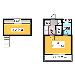 東起スカイメゾン 1Kの間取図画像