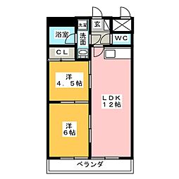 光立マンション 2LDKの間取図画像