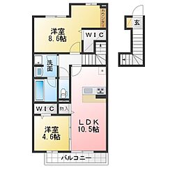 グラシアーレ 2LDKの間取図画像