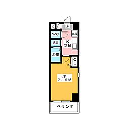 ファーニッシュ太平通 1Kの間取図画像