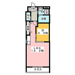 ナーシサス東中島 1LDKの間取図画像