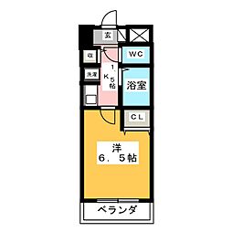 エコーハイツ 1Kの間取図画像