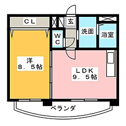 ミリオネア 1LDKの間取図画像