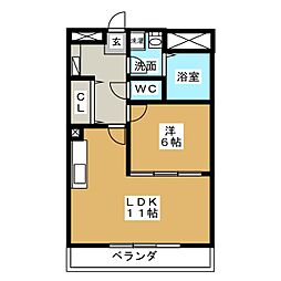 サンライズ久田 1LDKの間取図画像