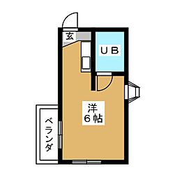 シティライフ八事II 4階ワンルームの間取り