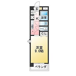 19ビル八事東 1Kの間取図画像