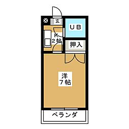 八事イースト 1Kの間取図画像