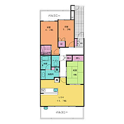 藤和八事緑ヶ岡ホームズ 3LDKの間取図画像