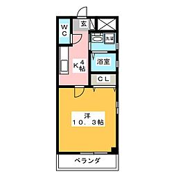 シェドゥーヴル八事 1Kの間取図画像