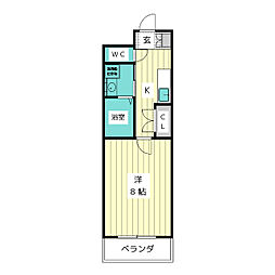 グランテラス八事広路町 1Kの間取図画像