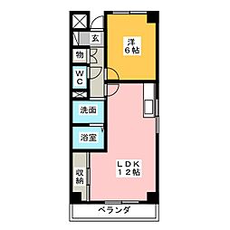 シーズンコート八事 1LDKの間取図画像